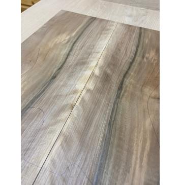 Орех Грецкий Волнистый Заболонь заготовка на топ Смешанный А 11х183х445 мм - 2 шт. (книжкой)-7