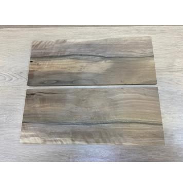 Орех Грецкий Волнистый Заболонь заготовка на топ Смешанный А 11х183х445 мм - 2 шт. (книжкой)-0