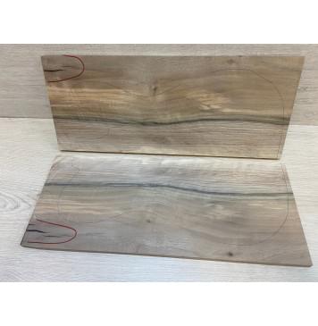 Орех Грецкий Волнистый Заболонь заготовка на топ Смешанный А 11х183х445 мм - 2 шт. (книжкой)-9