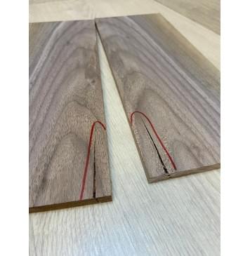 Орех Американский заготовка на топ для Тревел гитары Смешанный А 9х152х400 мм - 2 шт. (книжкой)-3