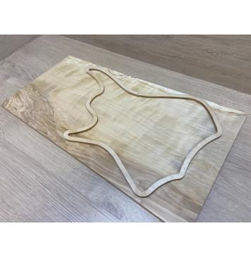 Берёза Пламенная заготовка на топ для Тревел гитары Смешанный АА Волна АА 10х276-236х490 мм (цельный)-9