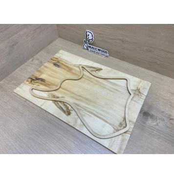 Клён Американский заготовка на топ для Тревел гитары Смешанный А 8х144х425 мм - 2 шт. (книжкой) Уценка-сучки-0