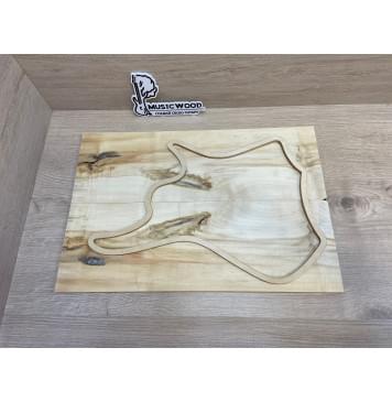 Клён Американский заготовка на топ для Тревел гитары Смешанный А 8х144х425 мм - 2 шт. (книжкой) Уценка-сучки-8