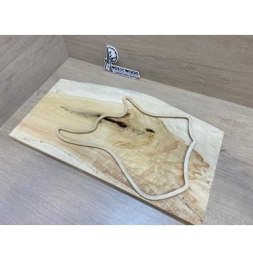 Клён Американский Волнистый заготовка на топ под заливку для Тревел гитары Смешанный А Волна АА 24х285-230х530 мм - (цельный топ) Уценка-гнилостные поражения древесины,под стабилизацию или работу с порозаполнителями-1
