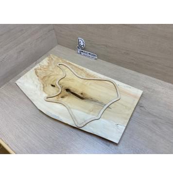 Клён Американский Волнистый заготовка на топ под заливку для Тревел гитары Смешанный А Волна АА 24х285-230х530 мм - (цельный топ) Уценка-гнилостные поражения древесины,под стабилизацию или работу с порозаполнителями-2