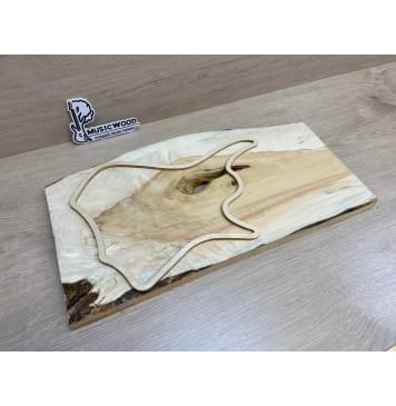 Клён Американский Волнистый заготовка на топ под заливку для Тревел гитары Смешанный А Волна АА 24х285-230х530 мм - (цельный топ) Уценка-гнилостные поражения древесины,под стабилизацию или работу с порозаполнителями-6