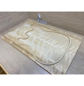 Берёза Пламенная заготовка на топ Радиал АА Волна ААА 10х190х630 мм - 2шт (книжкой)-0