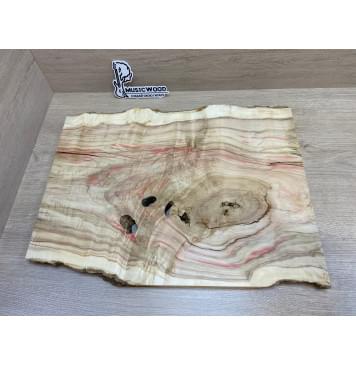 Клён Американский Каповый заготовка на топ под заливку Смешанный АА Кап А 22х380-320х515 мм (цельный) Уценка-трещины-0