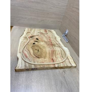 Клён Американский Каповый заготовка на топ под заливку Смешанный АА Кап А 22х380-320х515 мм (цельный) Уценка-трещины-1