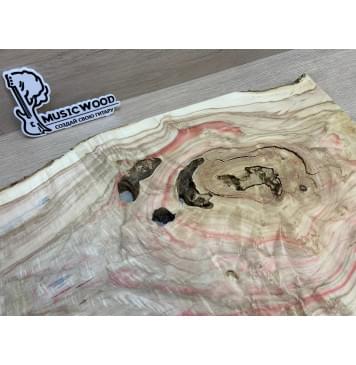 Клён Американский Каповый заготовка на топ под заливку Смешанный АА Кап А 22х380-320х515 мм (цельный) Уценка-трещины-10