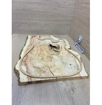 Клён Американский Каповый заготовка на топ под заливку Смешанный АА Кап АА 18х360-330х495-410 мм (цельный) Уценка-трещины-2