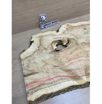 Клён Американский Каповый заготовка на топ под заливку Смешанный АА Кап АА 18х360-330х495-410 мм (цельный) Уценка-трещины-3