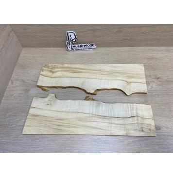 Клён Американский заготовка на топ под заливку для Тревел гитары Смешанный АА 8х130-105х430 мм - 2шт.(книжкой)-0