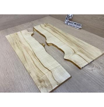 Клён Американский заготовка на топ под заливку для Тревел гитары Смешанный АА 8х130-105х430 мм - 2шт.(книжкой)-1