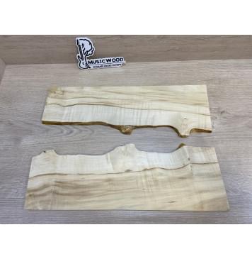 Клён Американский заготовка на топ под заливку для Тревел гитары Смешанный АА 8х130-105х430 мм - 2шт.(книжкой)-5