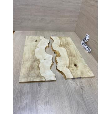 Клён Американский Каповый заготовка на топ под заливку Смешанный АА Кап АА 8х170-137х430 мм - 2шт.(книжкой)-1