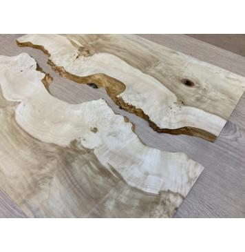 Клён Американский Каповый заготовка на топ под заливку Смешанный АА Кап АА 8х170-137х430 мм - 2шт.(книжкой)-3