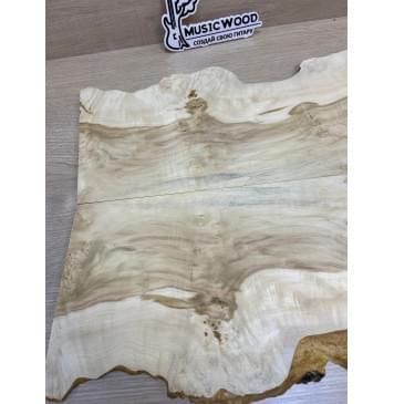 Клён Американский Каповый заготовка на топ под заливку Смешанный АА Кап АА 8х170-137х430 мм - 2шт.(книжкой)-6