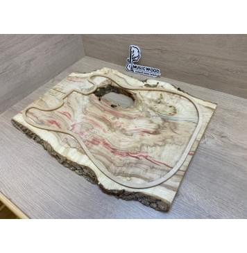 Клён Американский Каповый заготовка на топ под заливку Смешанный АА Кап АА 20х370-260х490 мм (цельный) Уценка-трещины-1