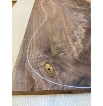 Орех Американский Волнистый заготовка на топ Смешанный А Волна А 25.5х370-300х455 мм - (цельный) Уценка-сучки-4