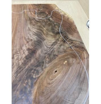 Орех Американский Волнистый заготовка на топ Смешанный А Волна А 25.5х370-300х455 мм - (цельный) Уценка-сучки-5