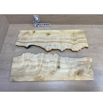Клён Американский Каповый заготовка на топ под заливку Смешанный А 18х180-130х520-500 мм- 2шт АКЦИЯ -0
