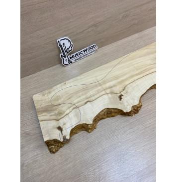 Клён Американский Каповый заготовка на топ под заливку для Тревел гитары Смешанный АА Кап АА 25.5х140-120х440 мм- 1шт (под распил)-3