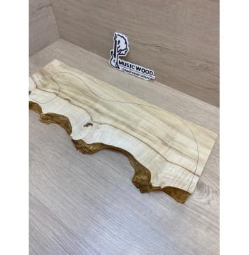 Клён Американский Каповый заготовка на топ под заливку для Тревел гитары Смешанный АА Кап АА 25.5х140-120х440 мм- 1шт (под распил)-2