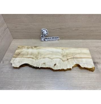 Клён Американский Каповый заготовка на топ под заливку для Тревел гитары Смешанный АА Кап АА 25.5х140-110х440 мм- 1шт (под распил) АКЦИЯ-7