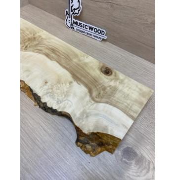 Клён Американский Каповый заготовка на топ под заливку для Тревел гитары Смешанный АА Кап АА 25.5х140-110х440 мм- 1шт (под распил) АКЦИЯ-2