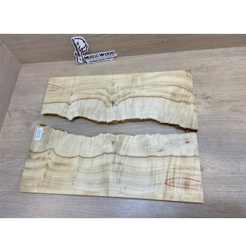 Клён Американский Каповый заготовка на топ под заливку Смешанный АА Кап АА 17х170-130х435 мм - 2шт.(книжкой) АКЦИЯ-11