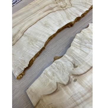 Клён Американский Каповый заготовка на топ под заливку Смешанный АА Кап АА 17х170-130х435 мм - 2шт.(книжкой) АКЦИЯ-8