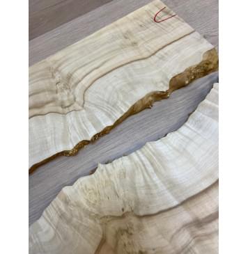 Клён Американский Каповый заготовка на топ под заливку Смешанный АА Кап АА 17х170-130х435 мм - 2шт.(книжкой) АКЦИЯ-9