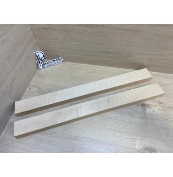 Клён Белый заготовка для переклеенного грифа безголовой гитары Радиал А 30х(57-57)х615 мм - из 2х частей-0