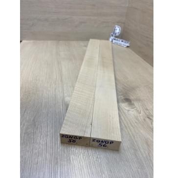 Клён Белый заготовка для переклеенного грифа безголовой гитары Радиал А 30х(57-57)х615 мм - из 2х частей-2