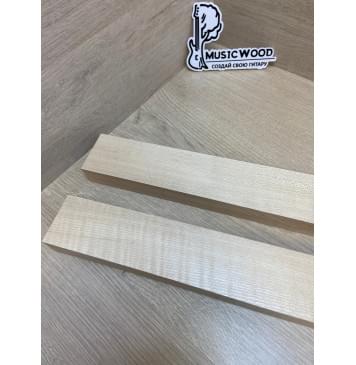 Клён Белый заготовка для переклеенного грифа безголовой гитары Радиал А 30х(57-57)х615 мм - из 2х частей-8