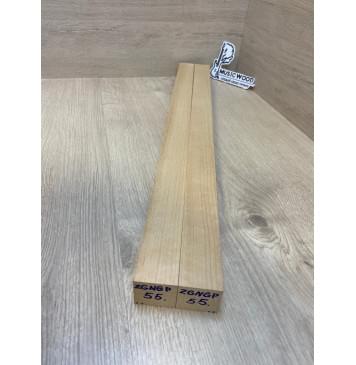 Ольха заготовка для переклеенного грифа безголовой гитары Радиал АА 38х(39-39)х640 мм - из 2х частей-2