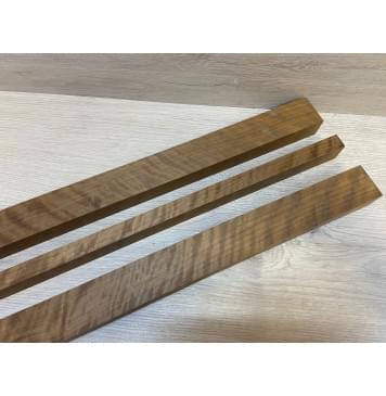 Берёза Пламенная Печёная 180гр заготовка грифа электрогитары Радиал АА Волна ААА 28х(42-18-42)х680 мм - из 3х частей-1