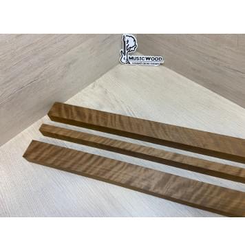 Берёза Пламенная Печёная 180гр заготовка грифа электрогитары Радиал АА Волна ААА 28х(42-18-42)х680 мм - из 3х частей-5
