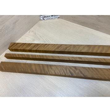 Берёза Пламенная Печёная 180гр заготовка грифа электрогитары Радиал АА Волна ААА 28х(42-18-42)х680 мм - из 3х частей-9
