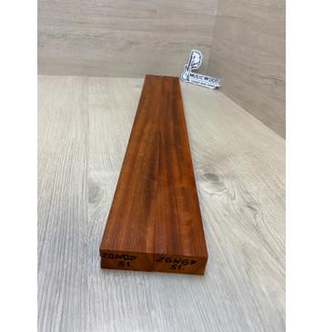 Падук заготовка для переклеенного грифа безголовой гитары Радиал АА 26х(48-48)х635 мм - из 2х частей-4