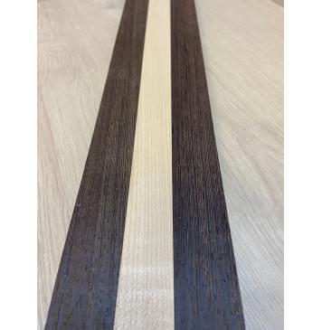 Венге/Клен Белый/Венге заготовка для переклеенного грифа безголовой гитары Радиал АА 36х(31-27-31)х605 мм - из 3х частей-1