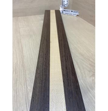 Венге/Клен Белый/Венге заготовка для переклеенного грифа безголовой гитары Радиал АА 36х(31-27-31)х605 мм - из 3х частей-3