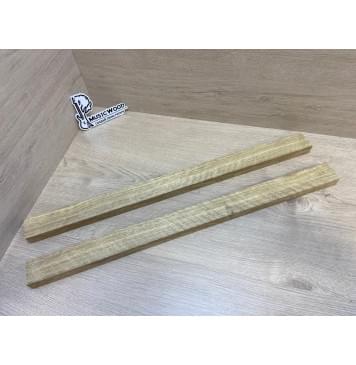 Корина Белая Волнистая заготовка для переклеенного грифа безголовой гитары Радиал АА Волна АА 24х(45-45)х635 мм - из 2х частей-0