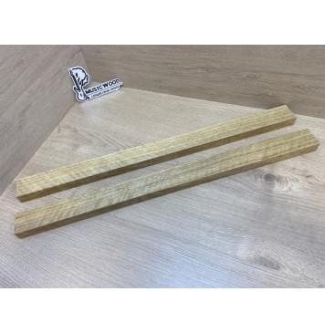 Корина Белая Волнистая заготовка для переклеенного грифа безголовой гитары Радиал АА Волна АА 24х(45-45)х635 мм - из 2х частей-8