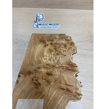 Карагач Кап заготовка накладки на головку грифа Смешанный ААА 2.5х120х230 мм-2