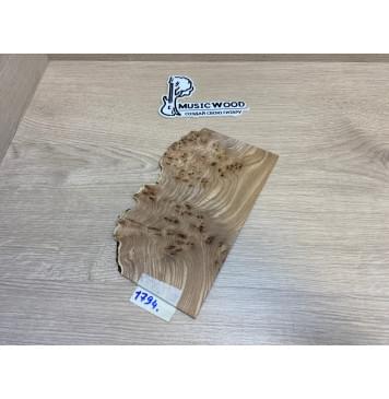 Карагач Кап заготовка накладки на головку грифа под заливку Смешанный ААА 3х120х230 мм-0