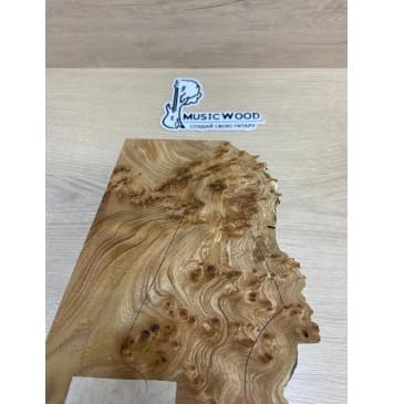 Карагач Кап заготовка накладки на головку грифа под заливку Смешанный ААА 2.5х120х230 мм-1