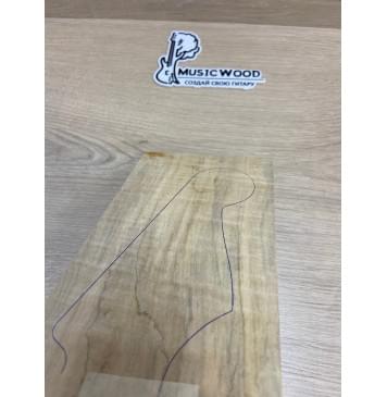 Клён Американский Волнистый заготовка накладки на головку грифа Смешанный ААА Волна АА 4х120х215 мм-6