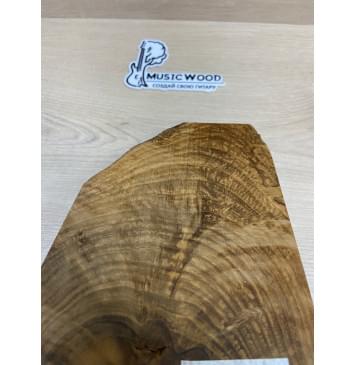 Клён Волнистый Печёный 180 гр заготовка накладки на головку грифа Смешанный АА Волна АА 3.5х150-140-65х205 мм-3